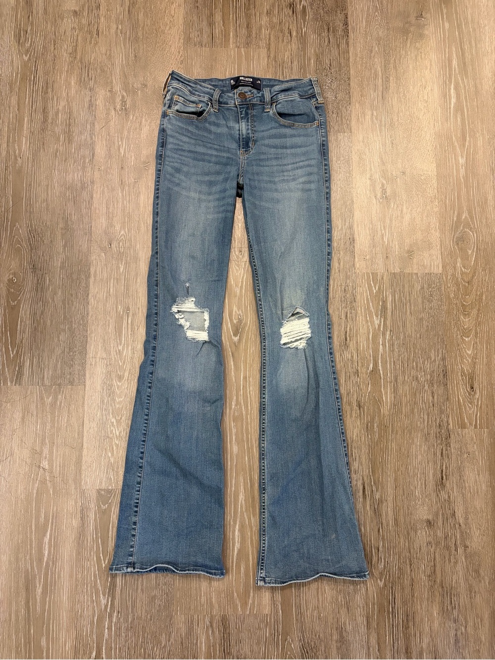 Hollister Blue Mid Rise Boot Cut Jeans